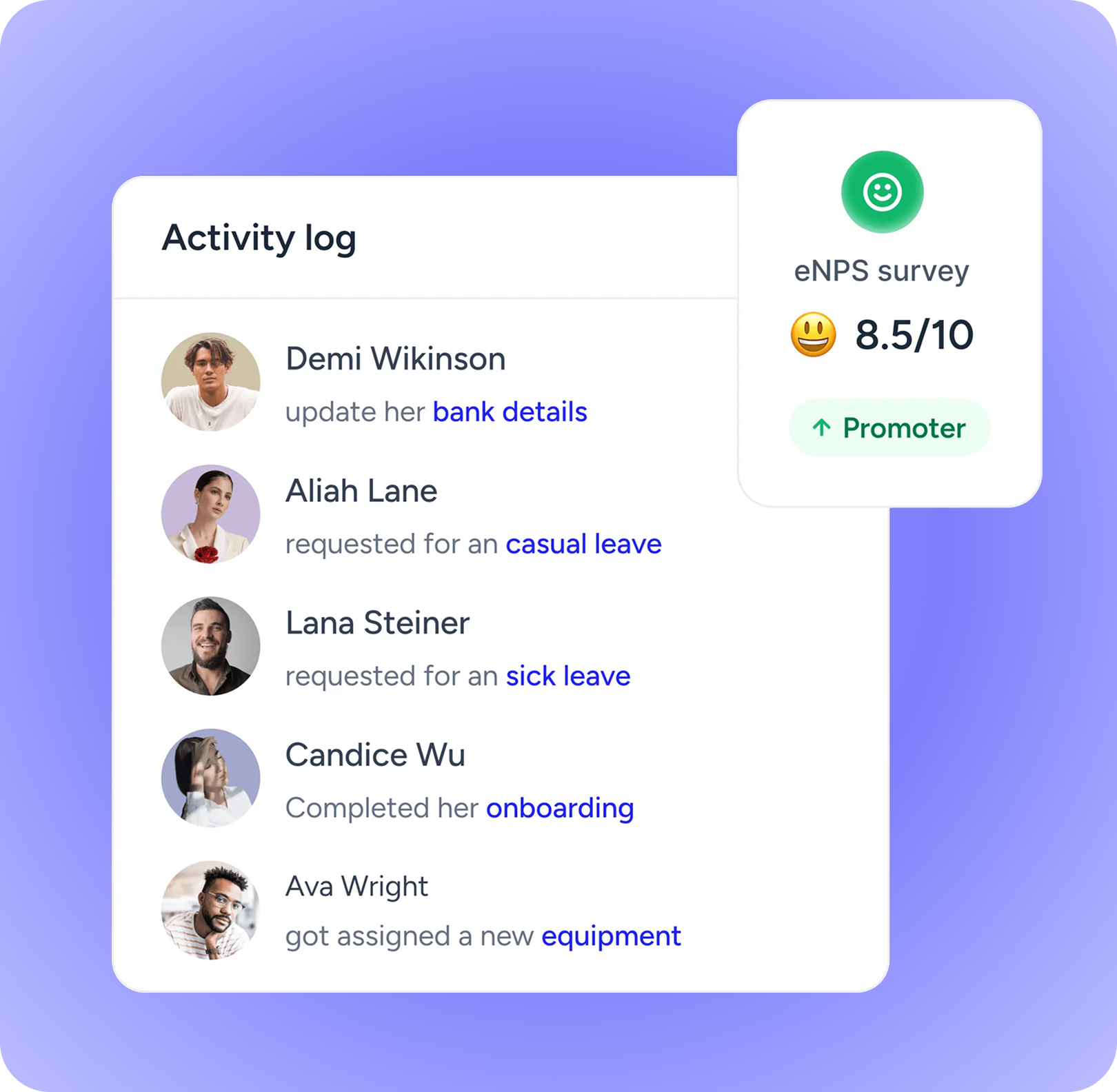 Activity log and employee satisfaction